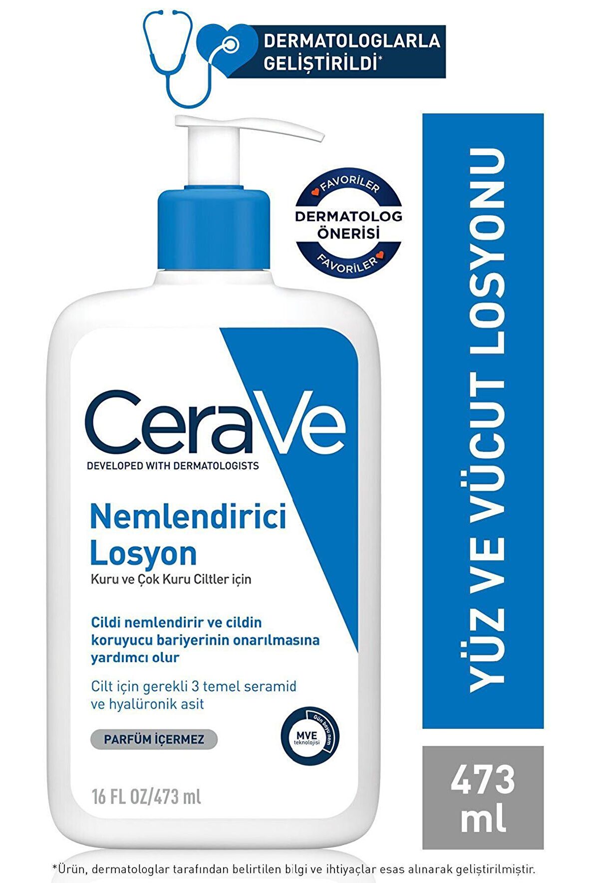 Cerave Kuru Ciltler İçin Hyalüronik Asitli Su Bazlı Yağsız Nemlendirici Yüz Bakım Losyonu 473 ml