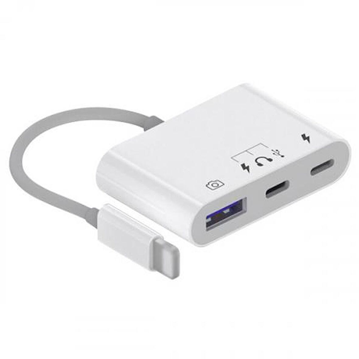 Coofbe İpad iphone Otg Hub -Usb Type C To Kulaklık ve Usb Kamera Okuyucu İphone Mouse Klavye Okuyucu