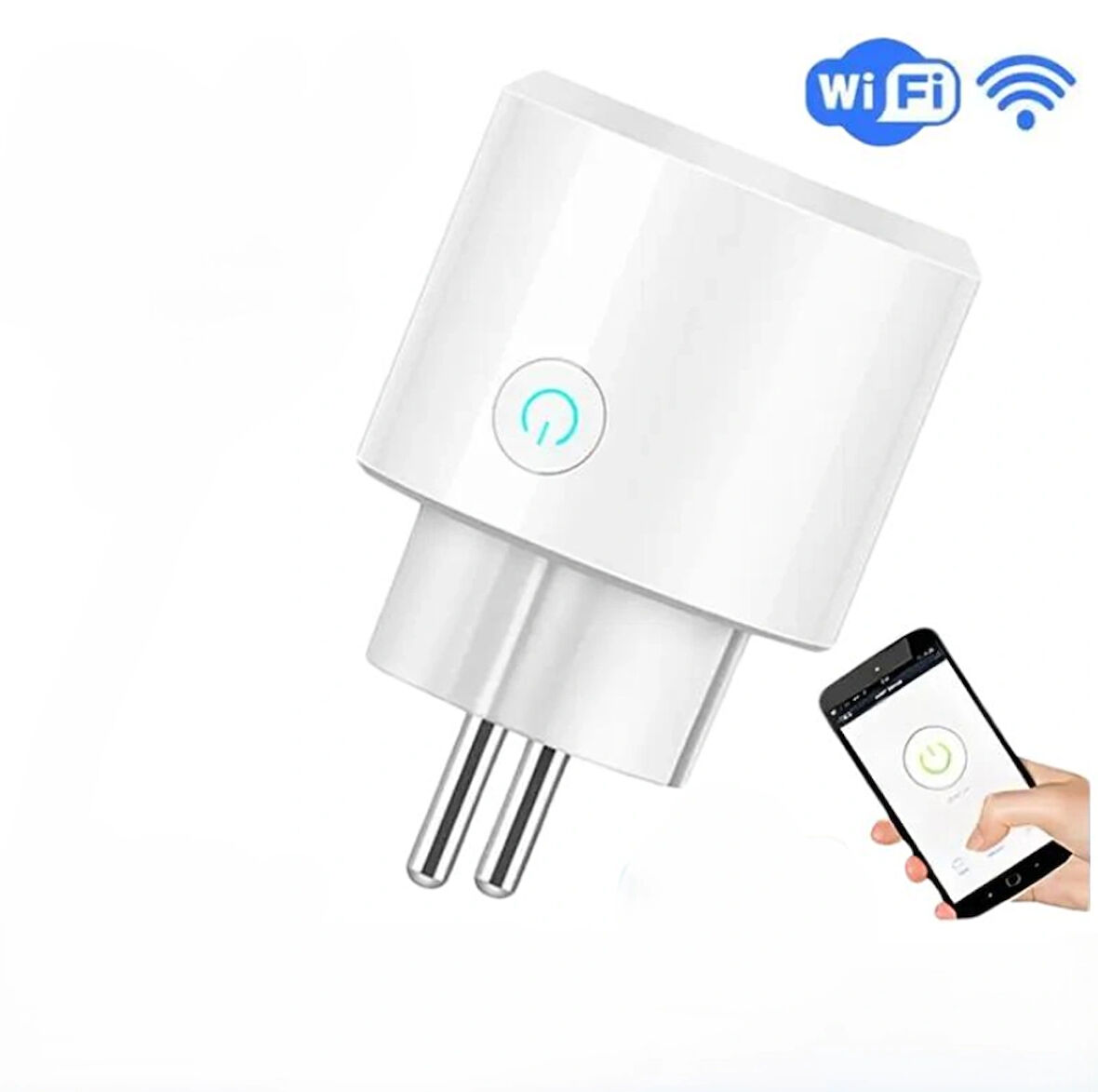 Mini Elektrik Wifi Akıllı Priz Soket Duvar Çok Uzaktan Kumanda  Akıllı Yaşam Beyaz 