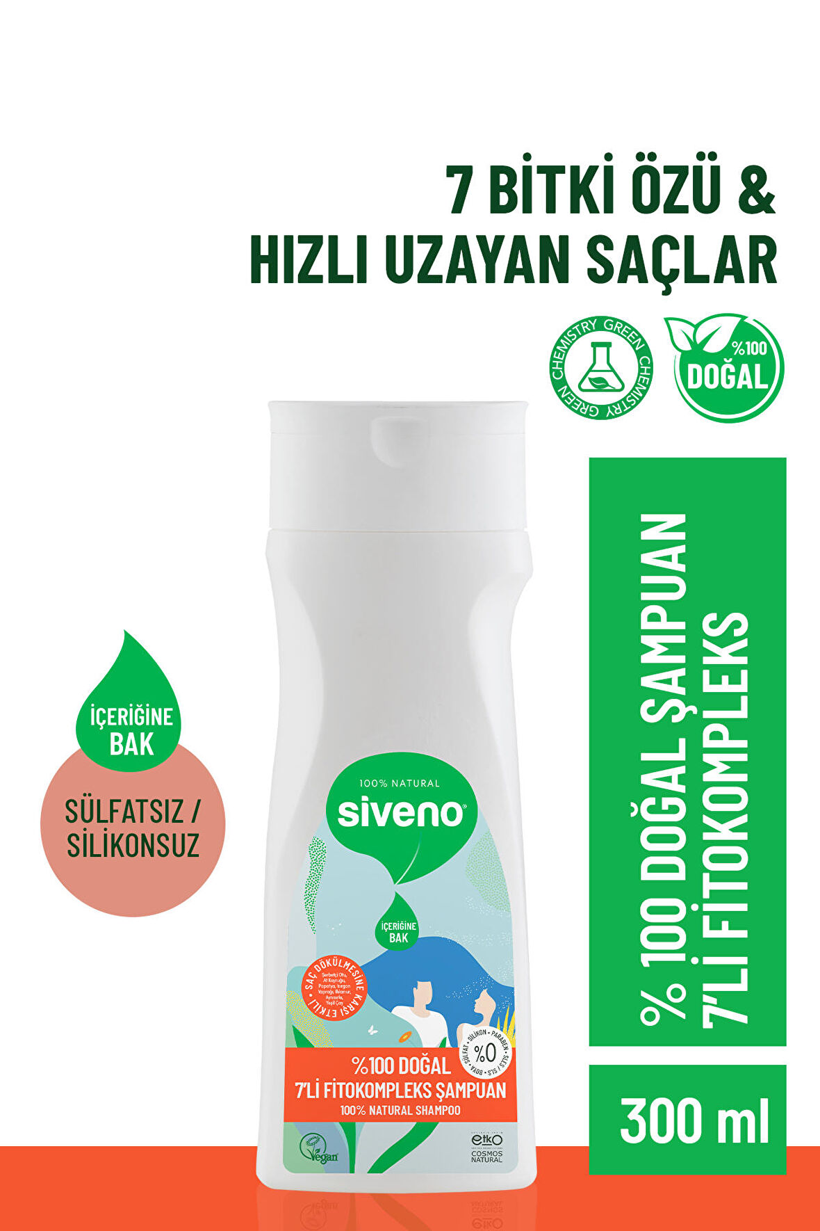 Siveno % 100 Doğal Şampuan 7 Li Fitoterapi 300 Ml