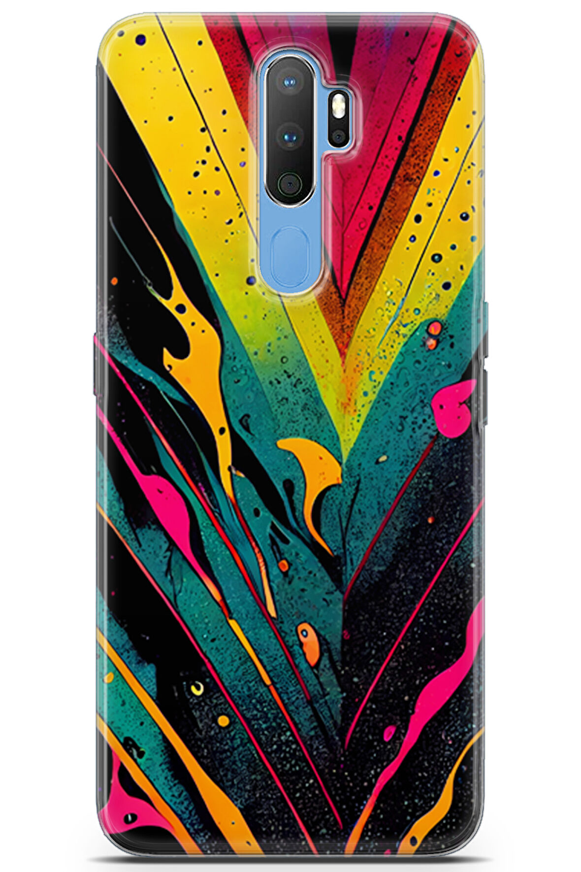 Oppo A9 2020 uyumlu Renkler 17 HD Desen Soyut Renk Sarı
