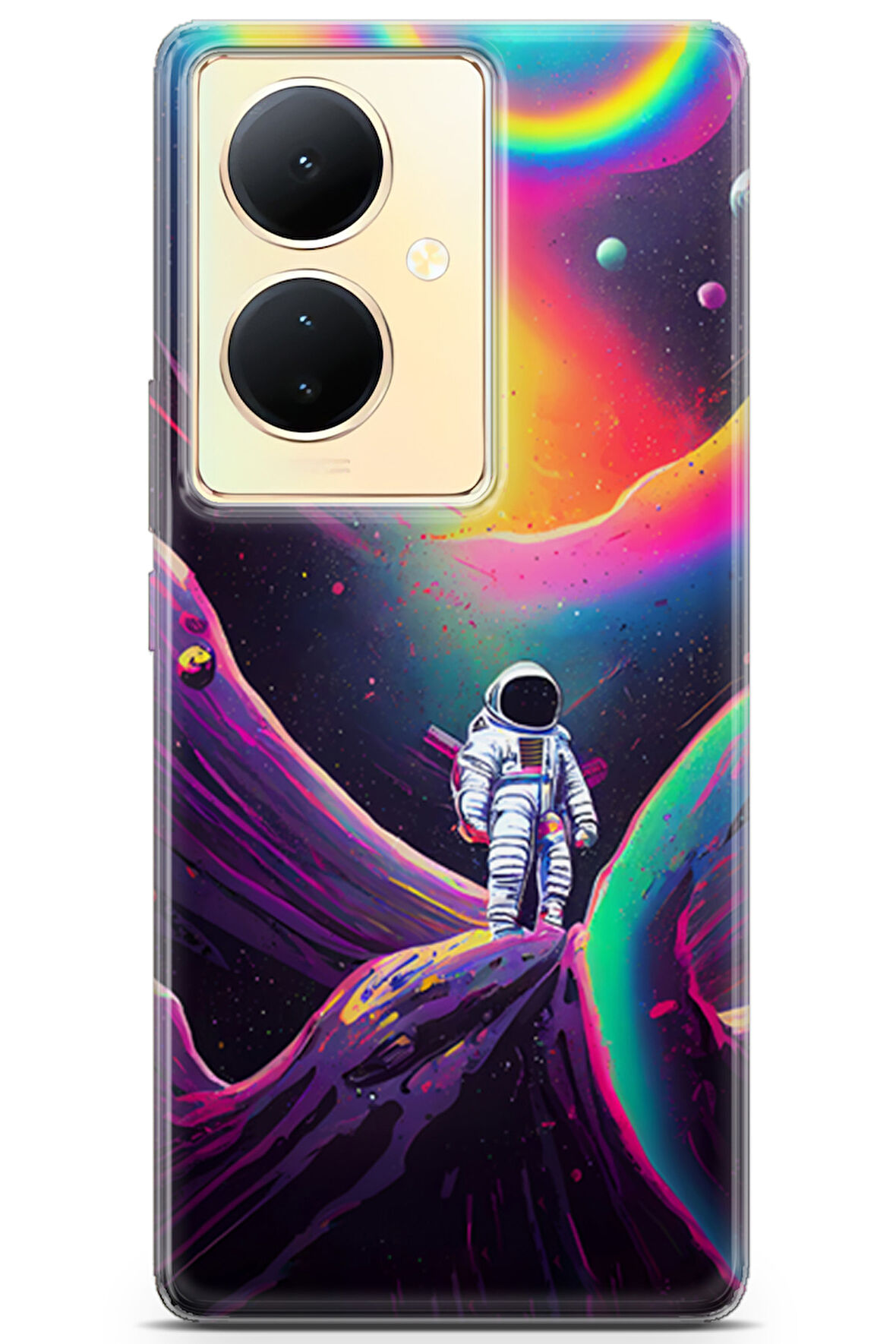 Vivo V29 Lite uyumlu Renkler 6 Baskılı Kapak Gezegen Renk
