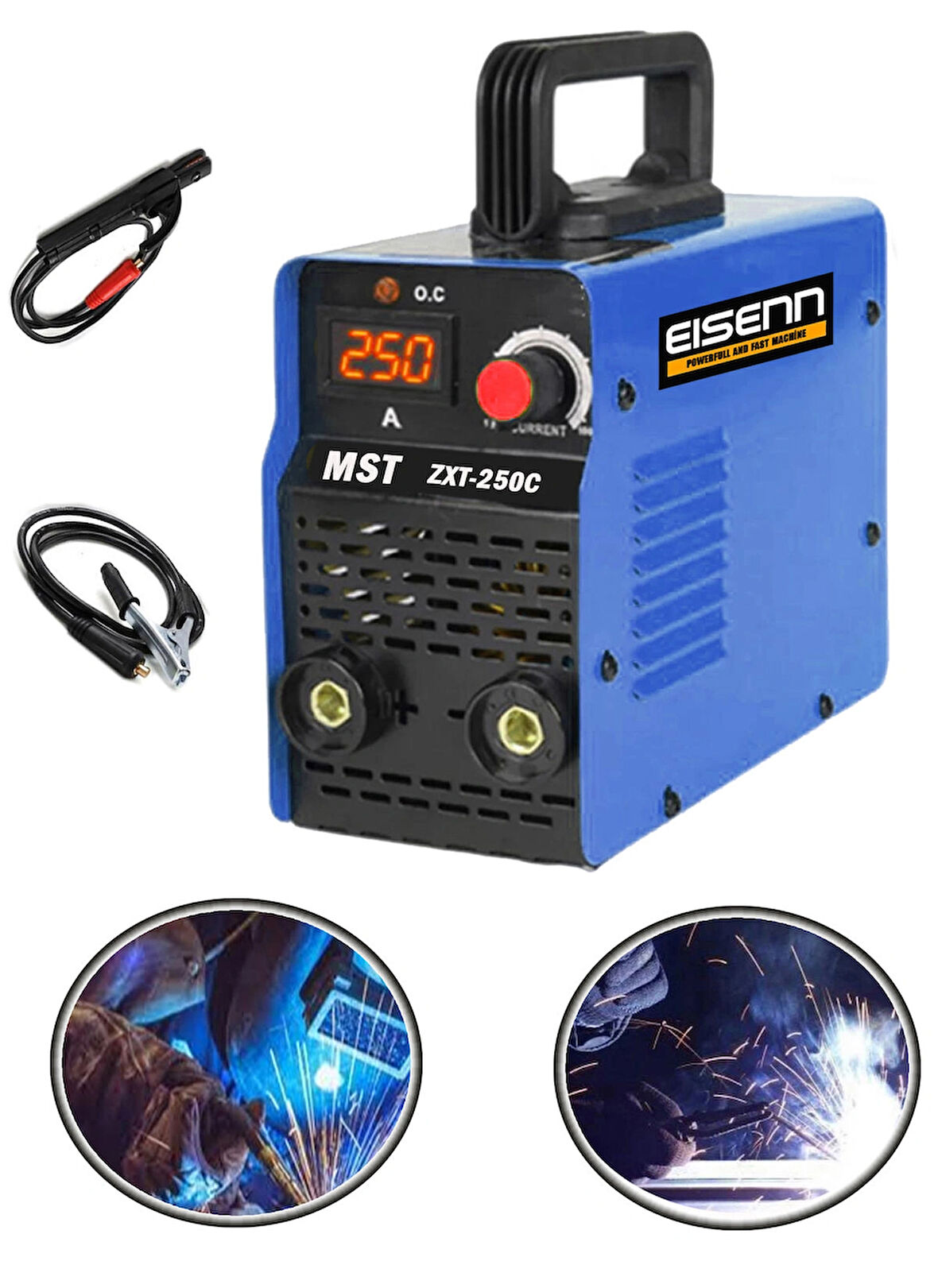 Eisenn Alman BLUE WELD 250 AMP Turbo Fan Çift Kartlı Sistem Otomatik Korumalı İnvertör Kaynak Makinası