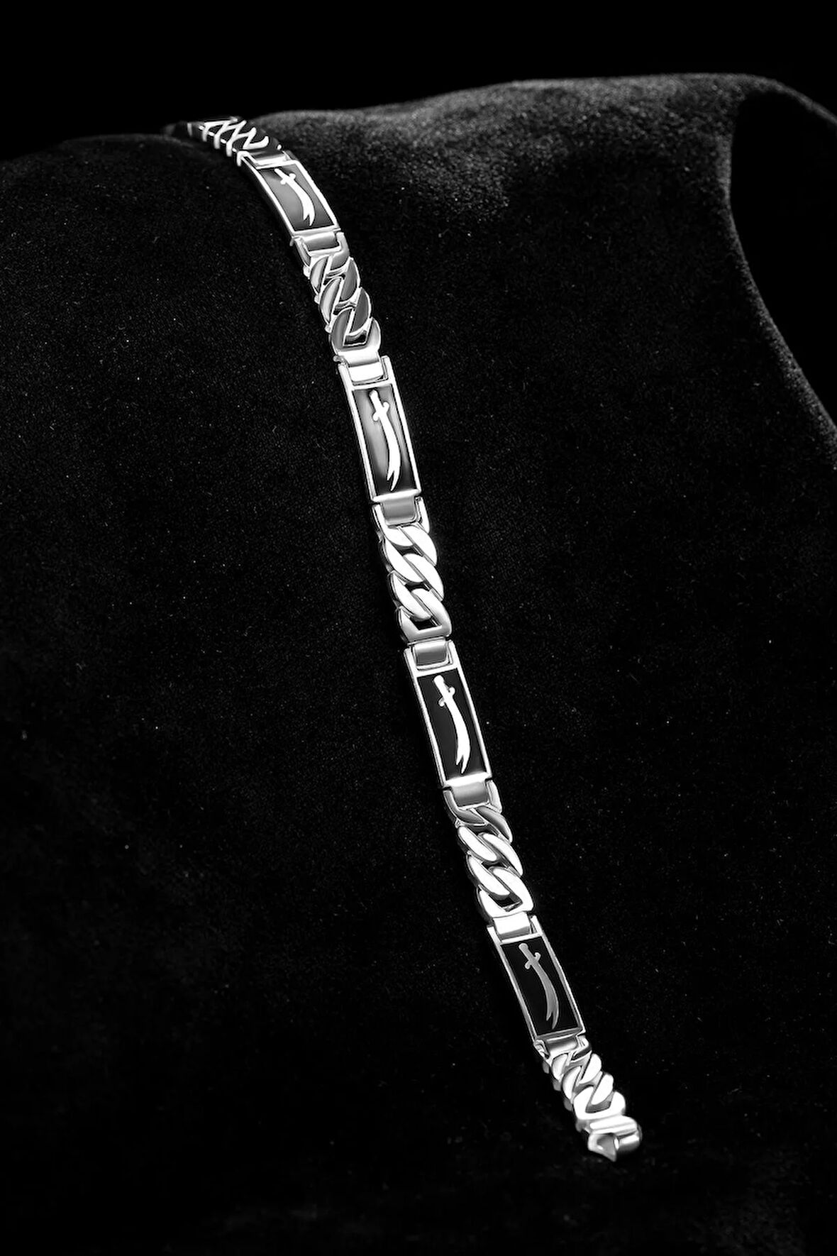 Erkek Gümüş Bileklik - Hz. Ali Zülfikar Kılıcı Gurmet Model Parlak 925 Ayar Erkek Bileklik