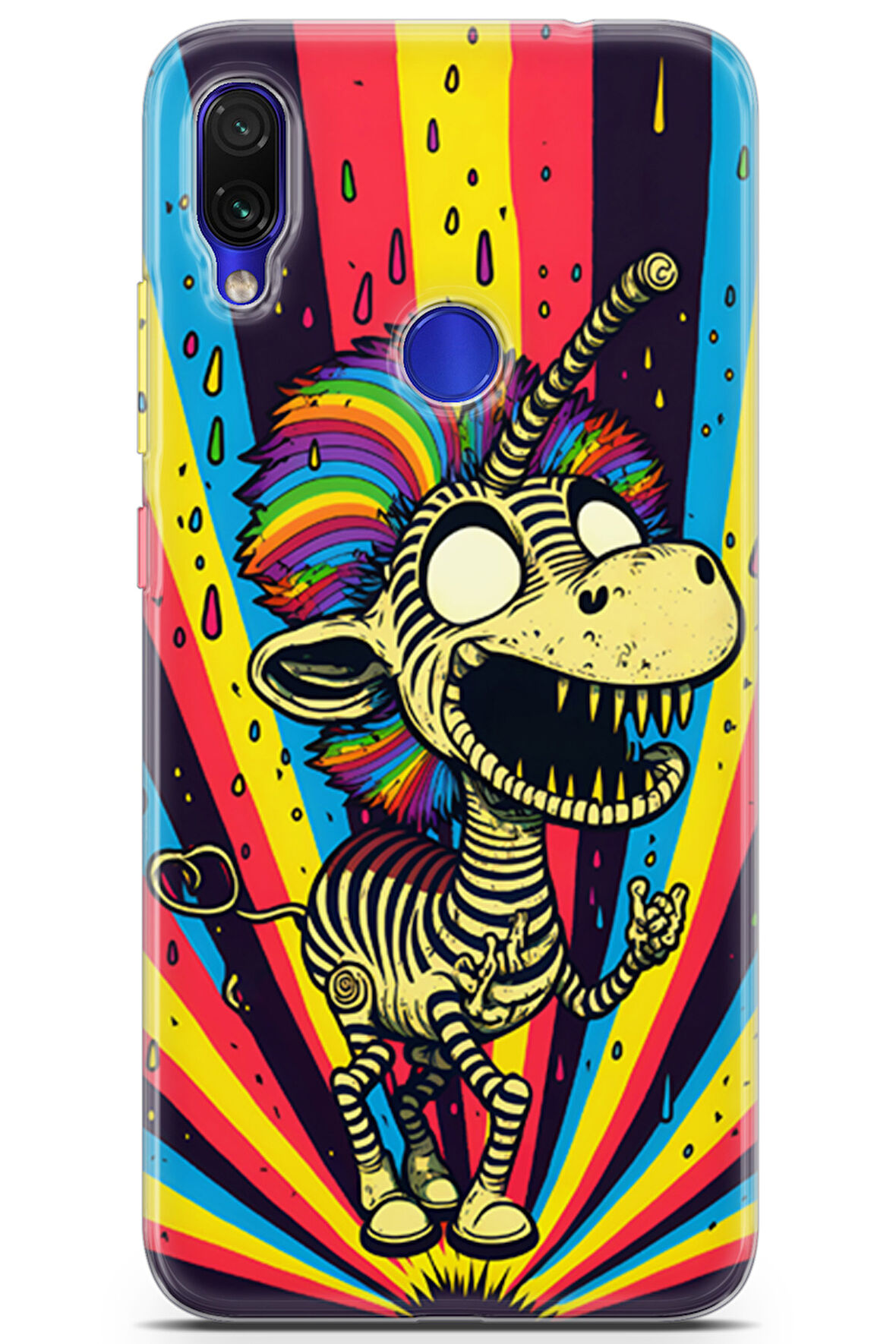 Xiaomi Redmi Note 7 Pro uyumlu Renkler 18 HD Kapak Zombie Zebra Renk