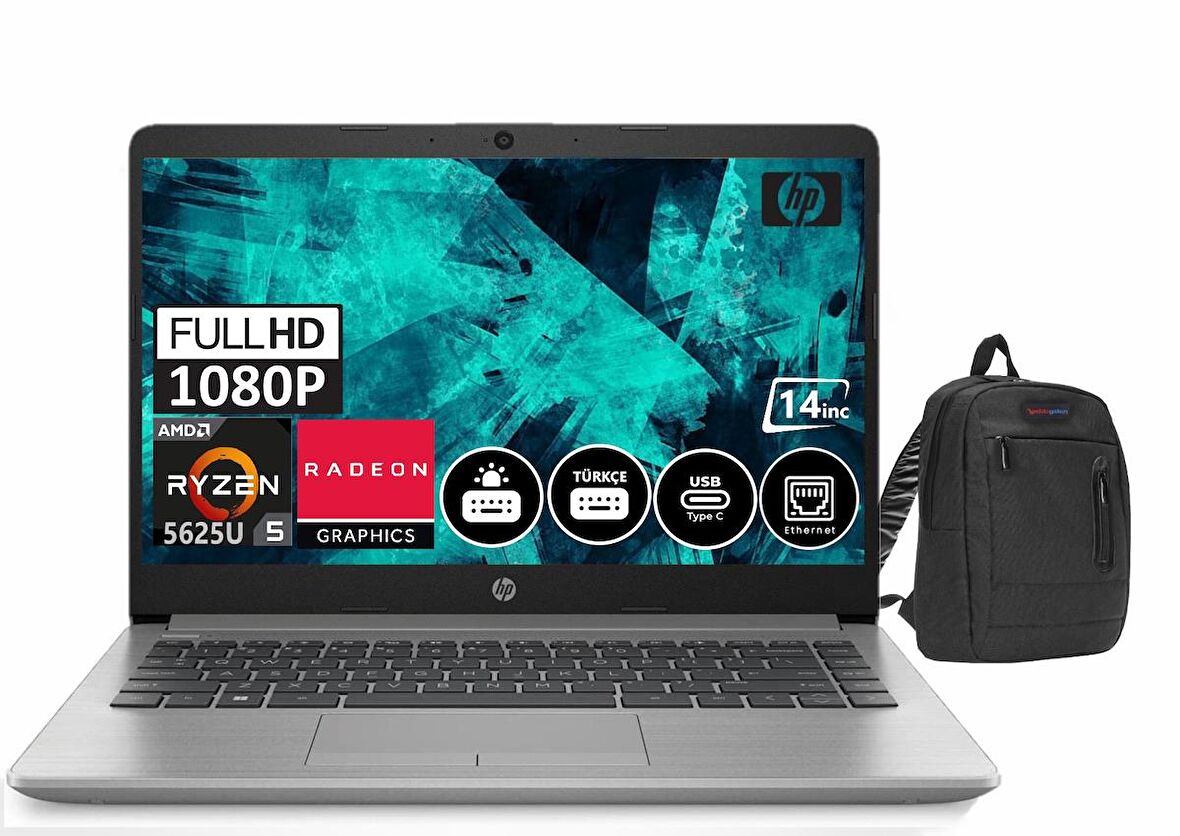 HP 245 G9 AMD RYZEN 5 5625U 32gb 256GB SSD AMD Radeon™ Graphics Windows11Pro 14 FHD Taşınabilir Bilgisayar 245G96Q8M2ES41+ZettaÇanta