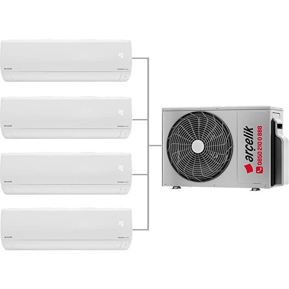 Arçelik Multi Sistem Duvar Tipi 4+1 Inverter 9+9+12+18 30000BTU Klima ZM30105-991218