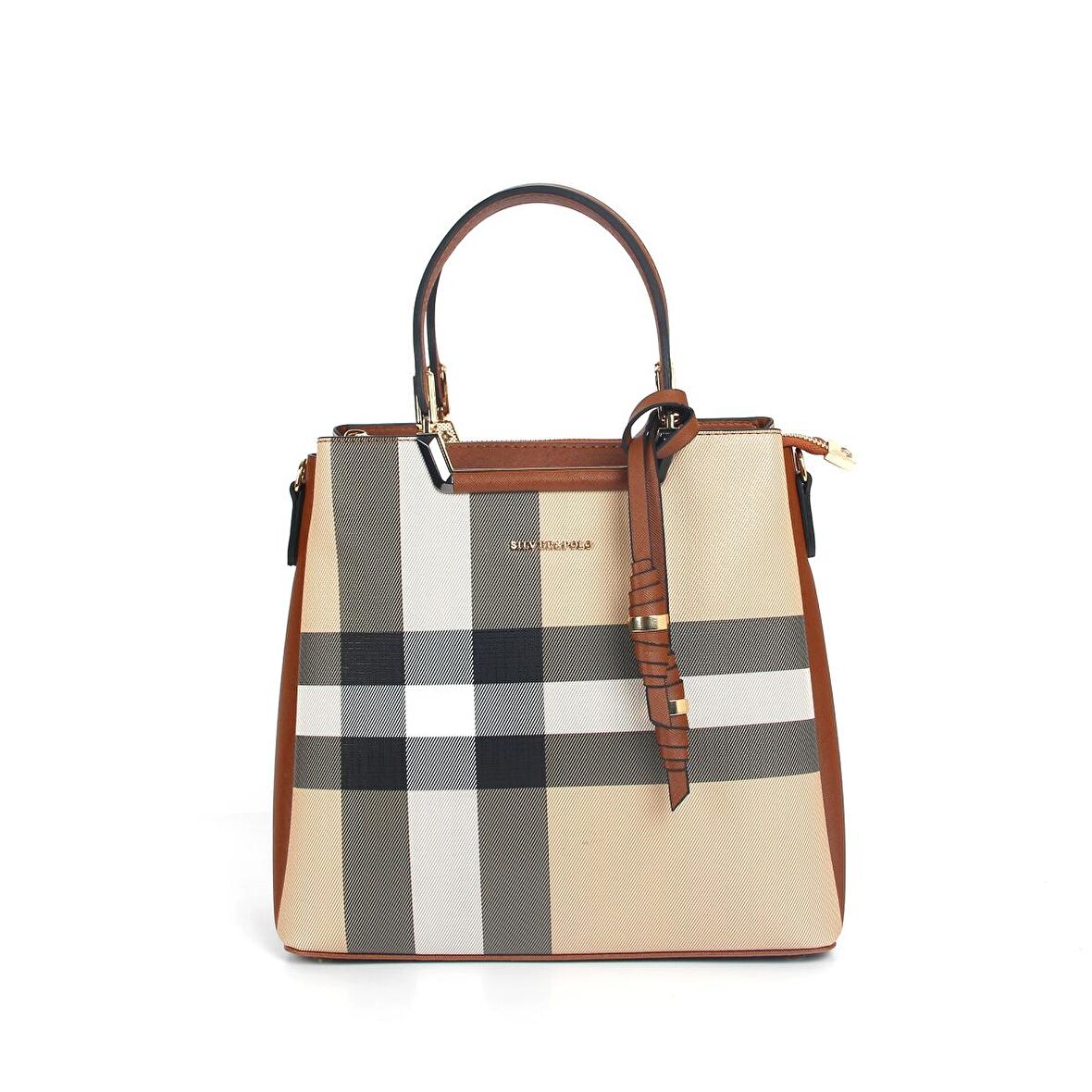 Silver Polo  Kadın Omuz Çantası 969-33556 SILVER POLO Kadın ÇANTASI M130 BEJ-MAT TABA