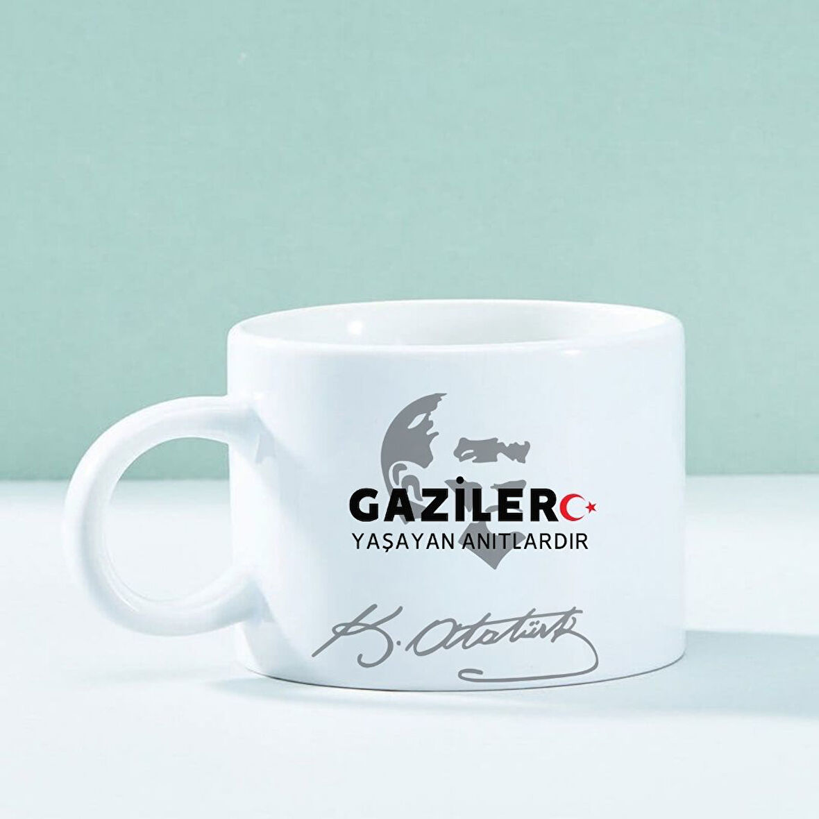 Kişiye Özel Gazilere Özel Motto Kahve Fincanı – Anlamlı ve Şık Tasarım