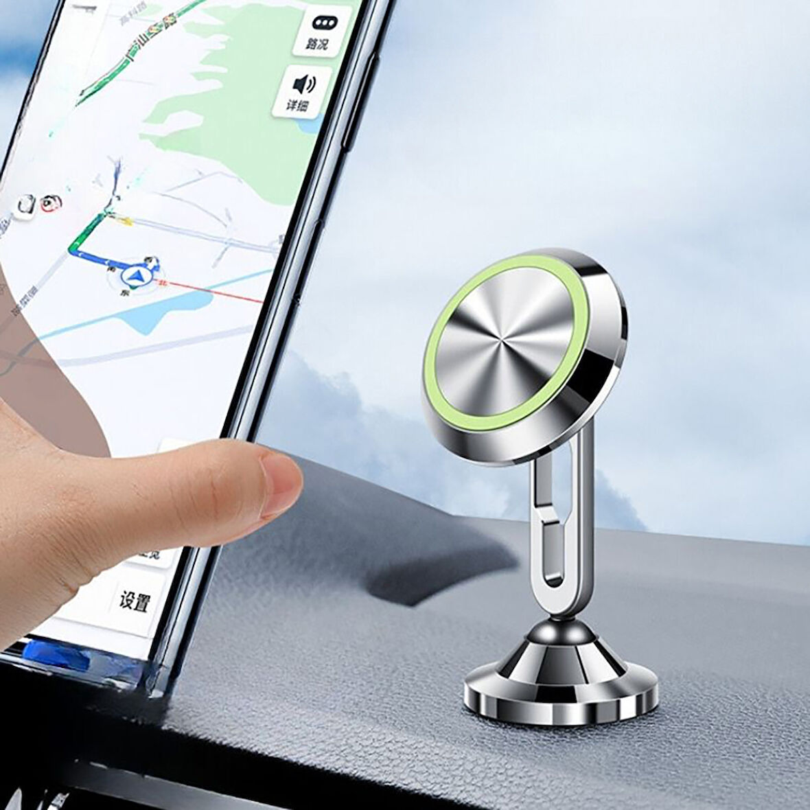 Lopard 360 Derece Dönebilen Magnetik Düz Zemin Araç Telefon Tutucu