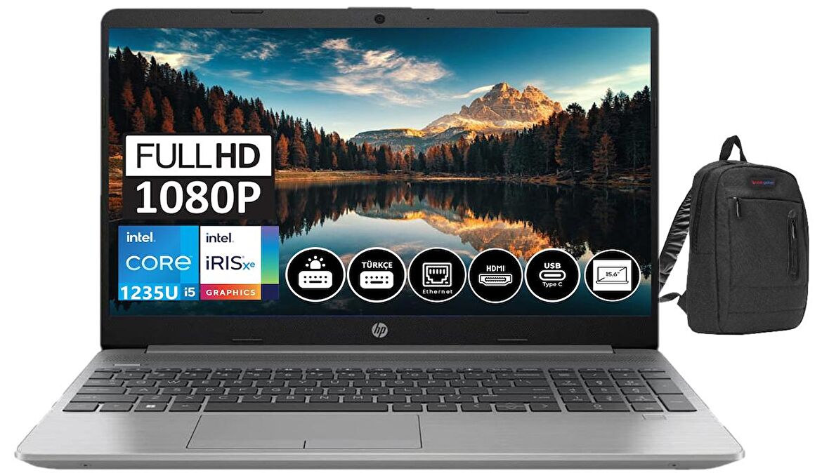 HP 250 G9 İNTEL CORE İ5 1235U 16gb 256GB SSD Intel® Iris® Xe Graphics Windows11Home 15,6 FHD Taşınabilir Bilgisayar 250G96Q8N9ES21+ZettaÇanta