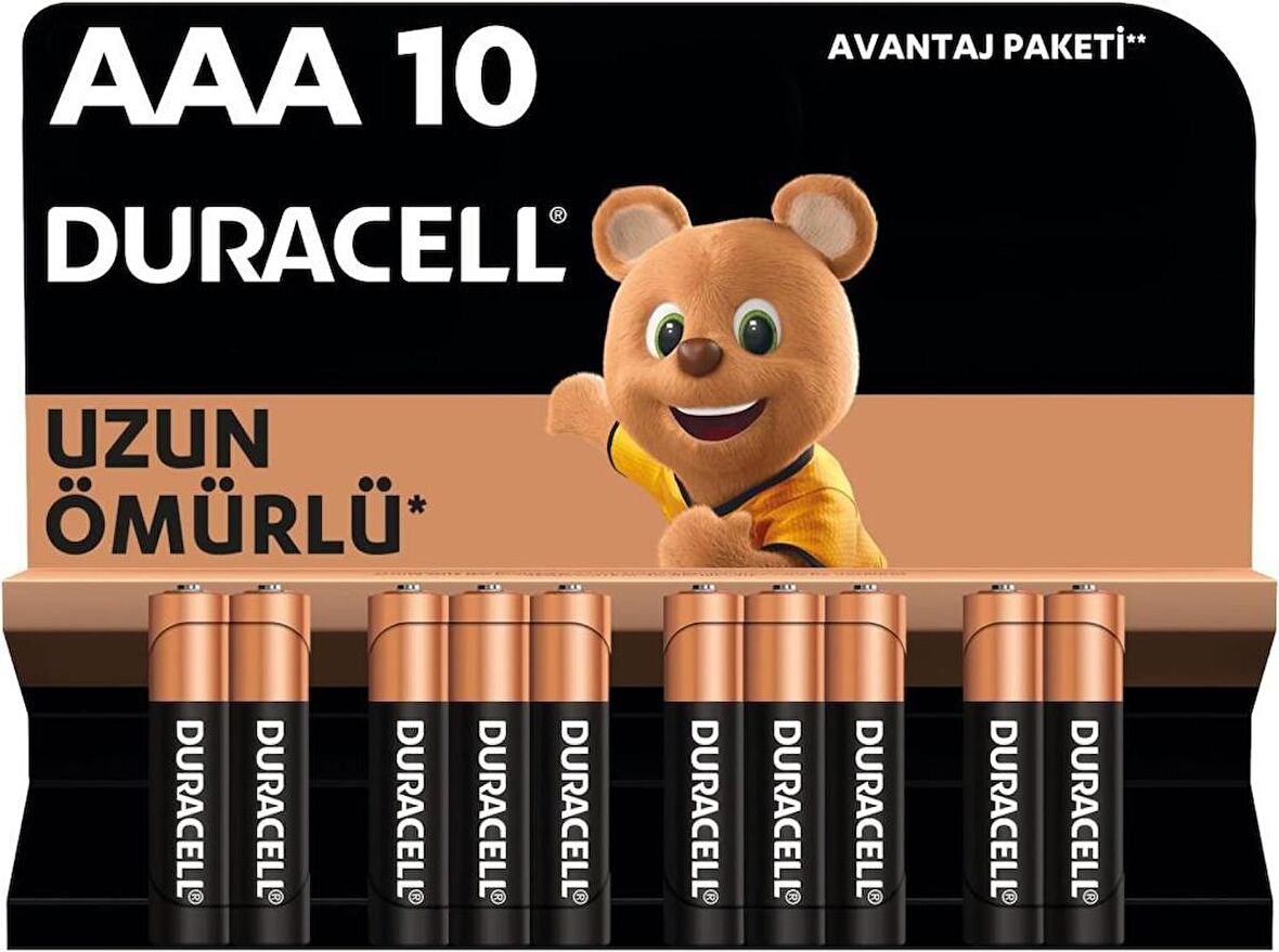 Duracell Alkalin AAA İnce Kalem Pil 10 lu