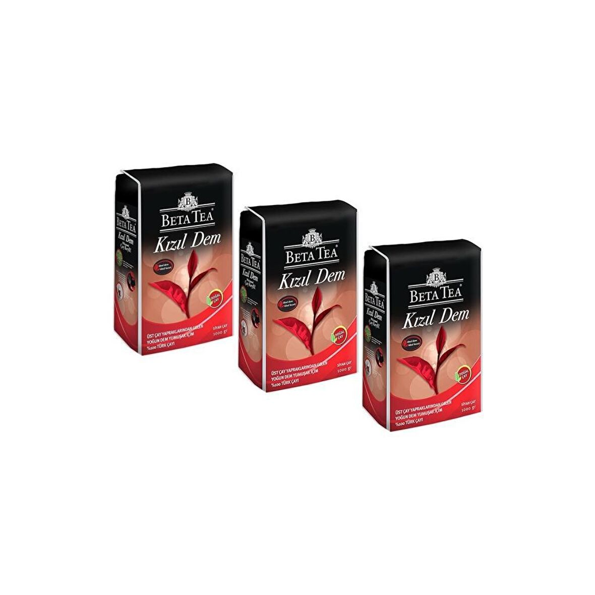 Beta Tea Kızıl Dem Dökme Siyah Çay 3x1000 gr 