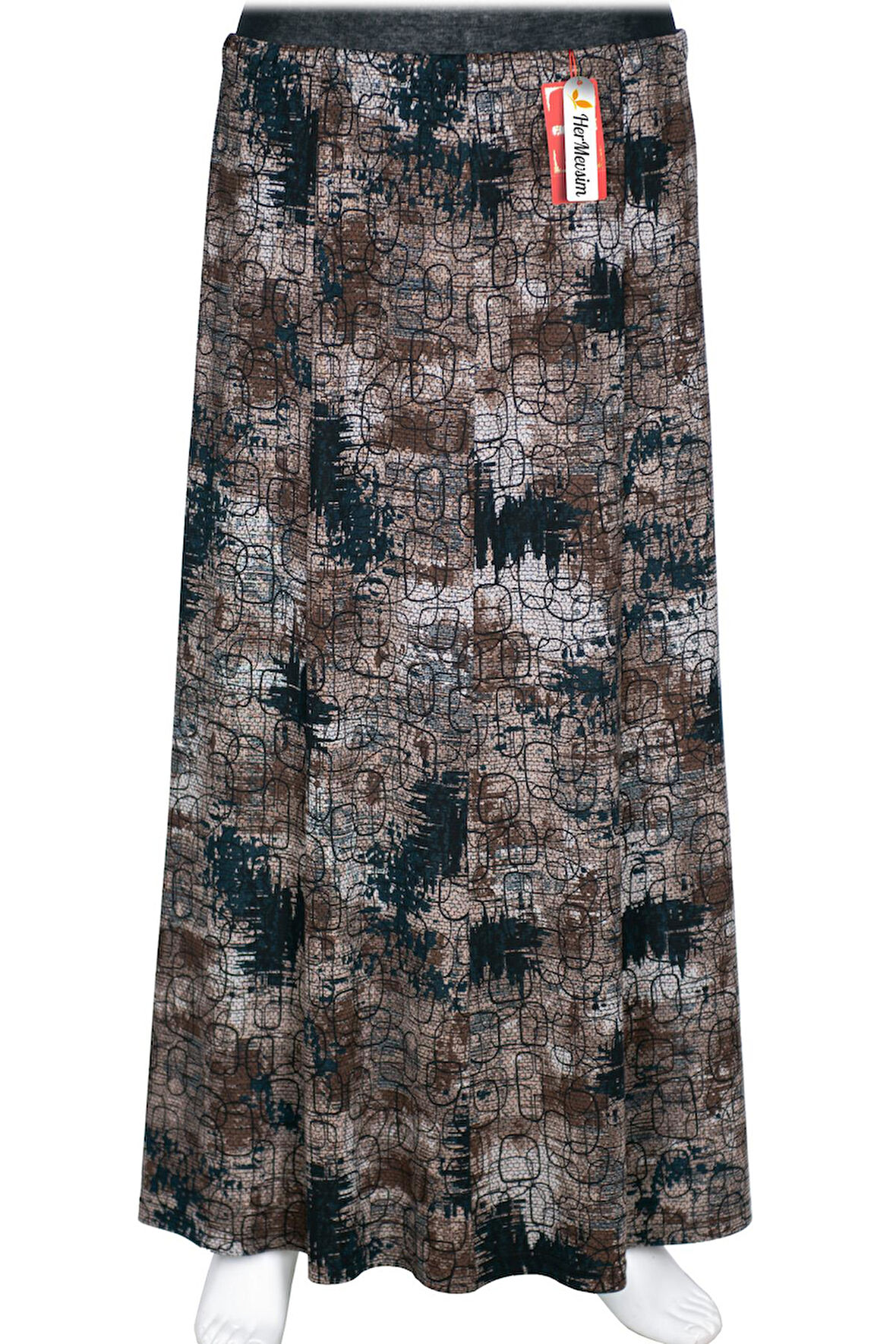 Hesna Kadın Ayşen Kışlık 8 Parça Astarsız Lastikli Petrol Etek D28