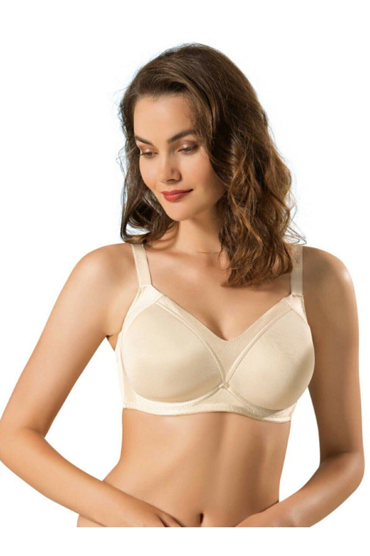 Kadın Bej Toparlayıcı Soft Kaplı B Cup Minimizer Basic Sütyen