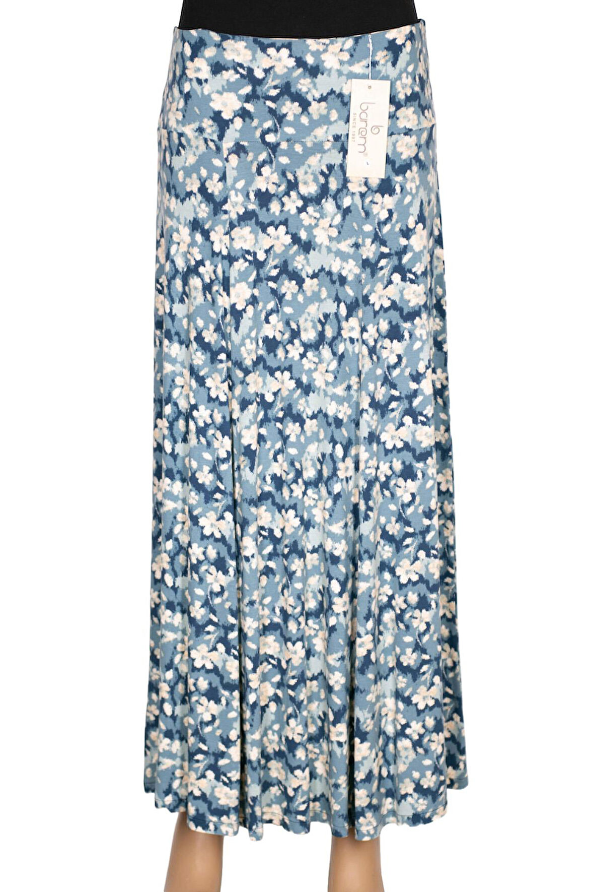 Barem Kadın Arzu Korsajlı 6 Parçalı Beyaz Papatyalar Mavi Etek D51