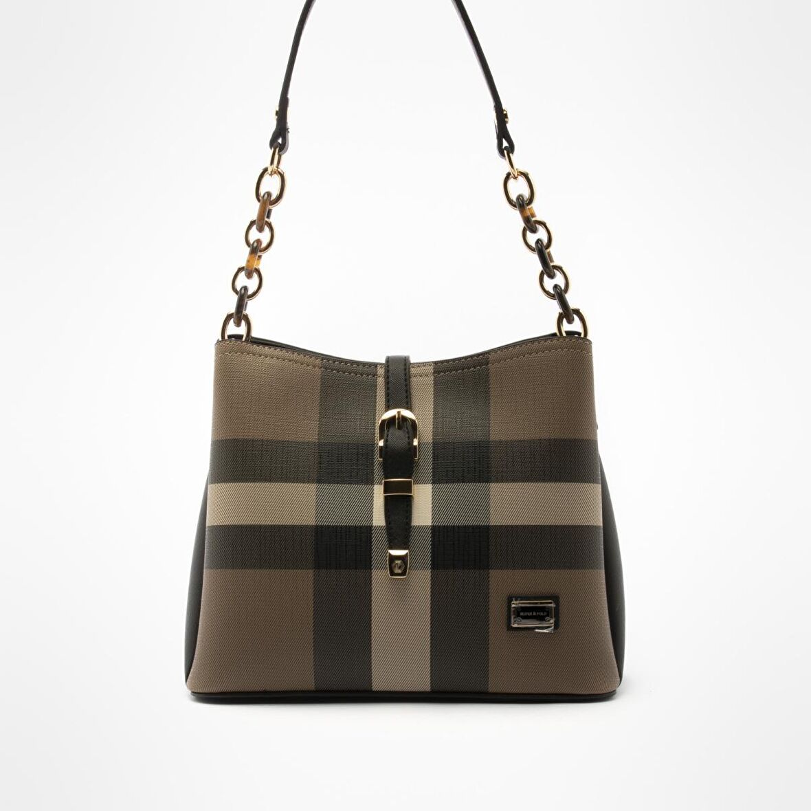 Silver Polo  Kadın Omuz Çantası 974-33661 SILVER POLO Kadın ÇANTASI M80 KAHVE-MAT SİYAH