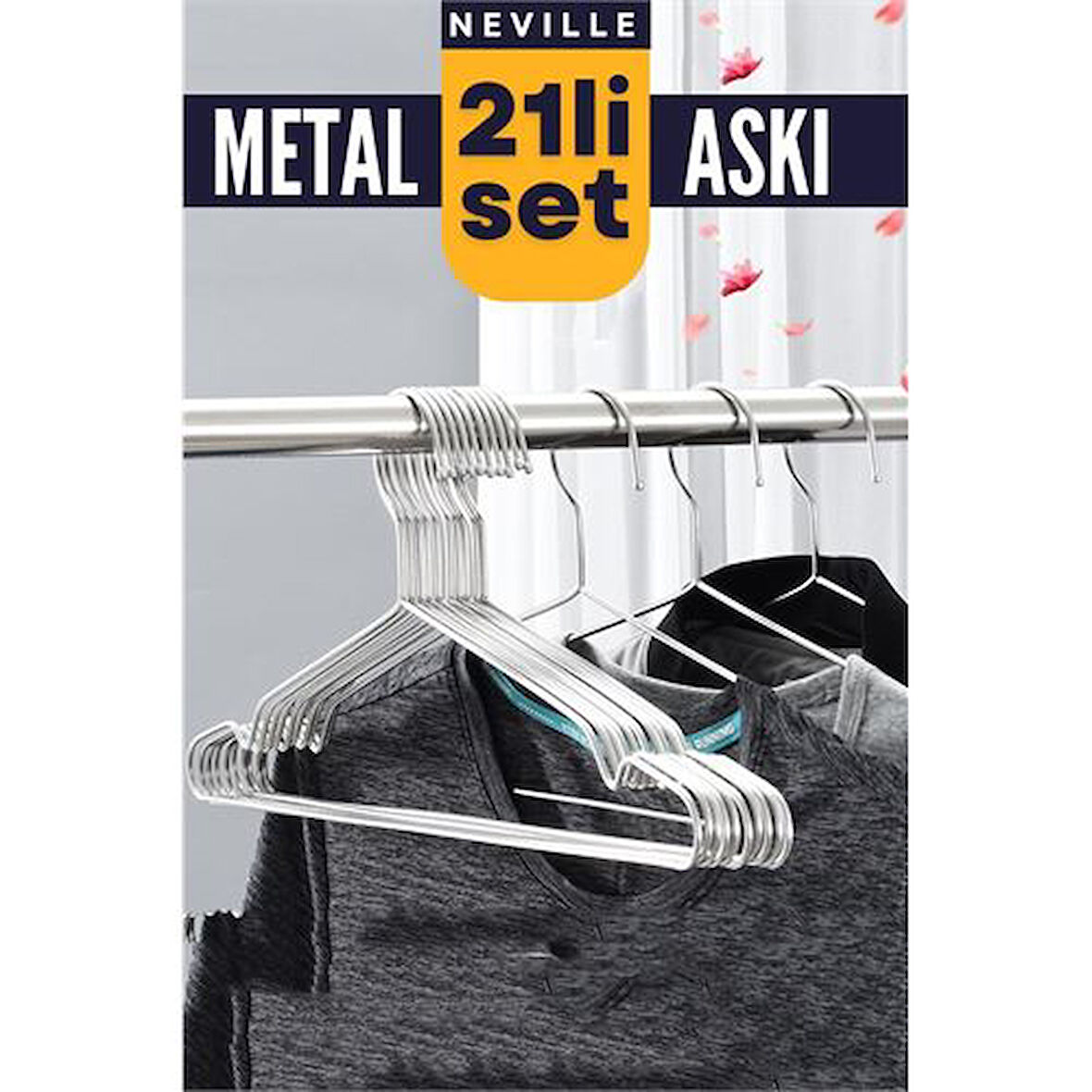 Findit Neville 21 Adet Metal Askı Seti