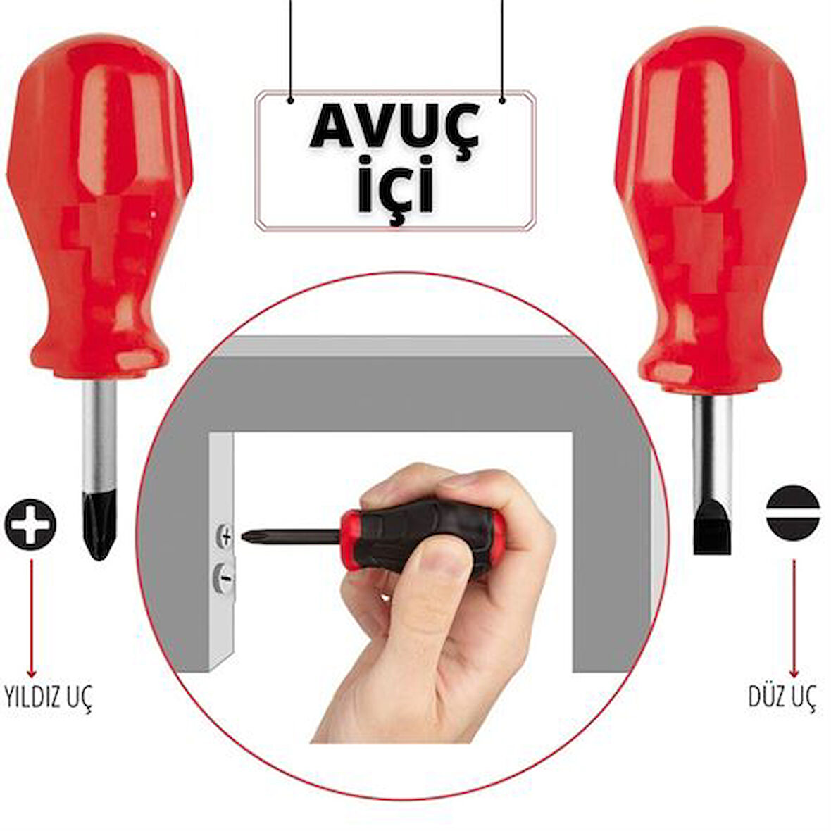 Findit High-Torque Avuçiçi DÜZ-YILDIZ Uçlu Tornavida Seti