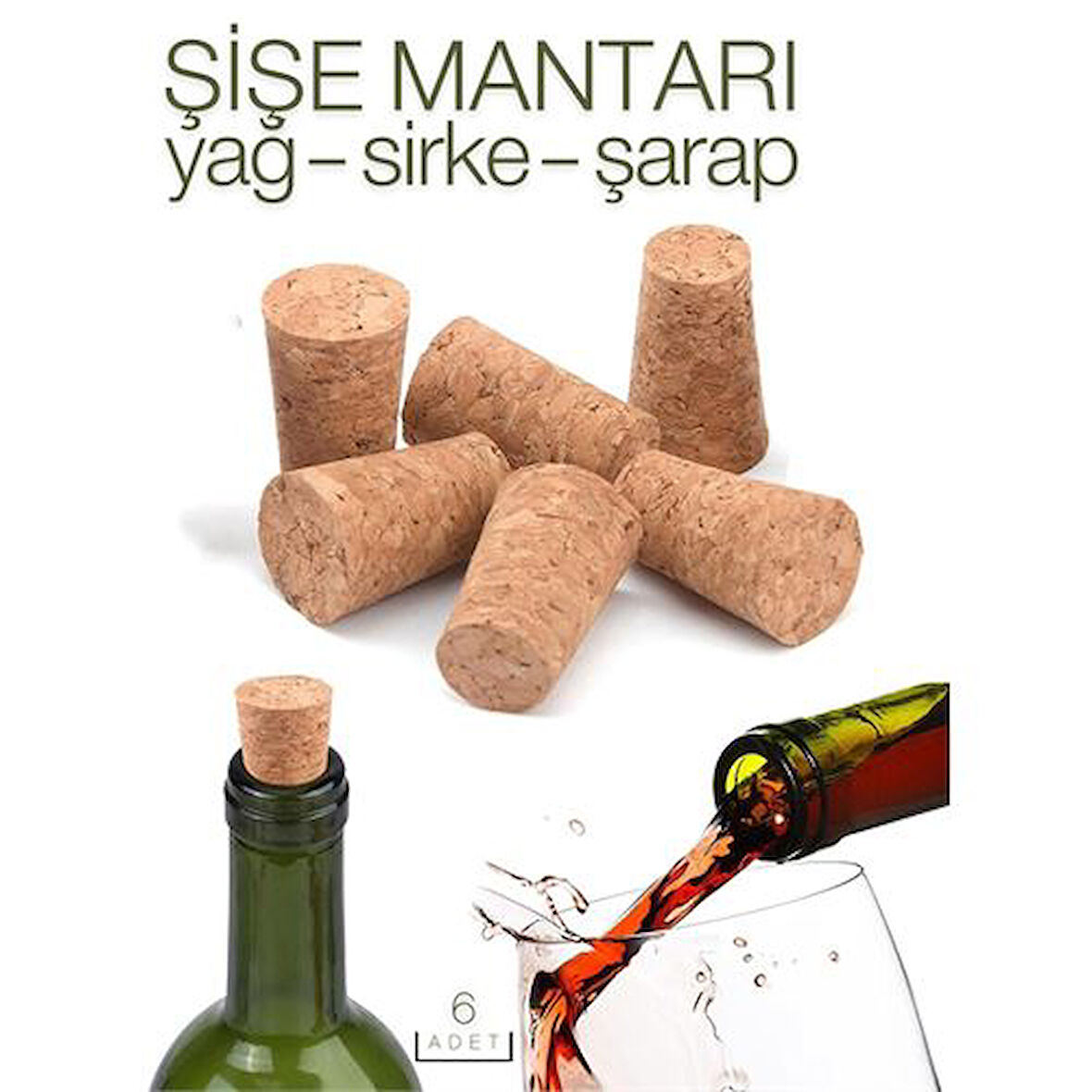 Findit Cicchino Şişe Mantarı 6 lı Paket