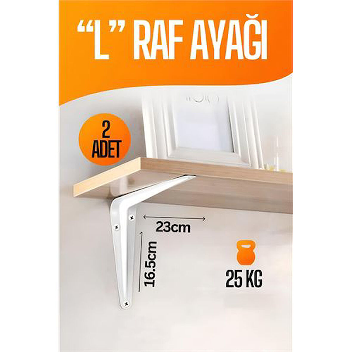 Findit L Raf Altı Raf Ayağı 23X16.5 cm 2 Adet