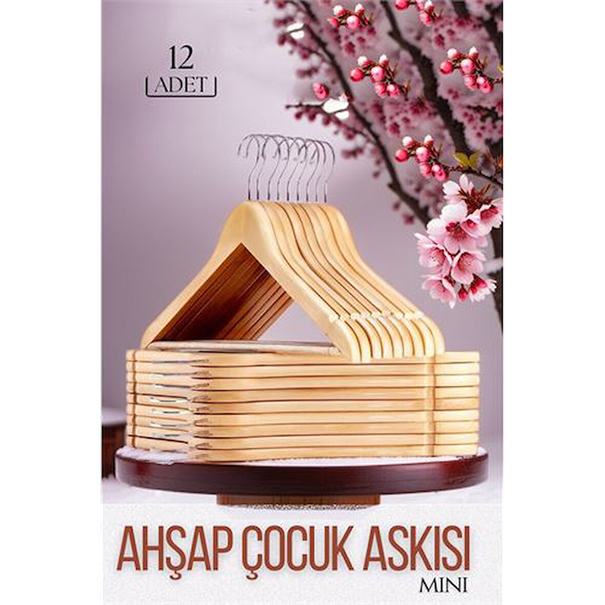 Findit Mini Ahşap Çocuk Elbise Askısı 12 ADET