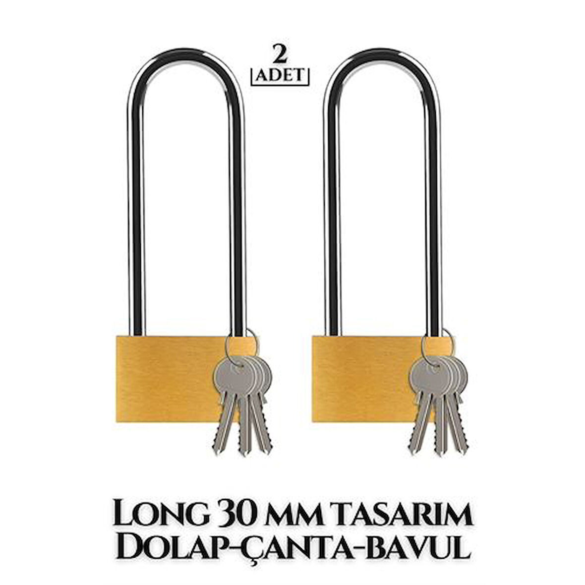 Findit Long 30 mm Dolap Çanta Bavul Kilidi 2 ADET