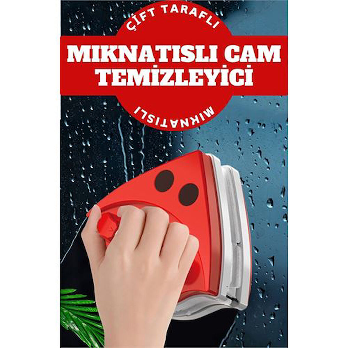 Findit Mıknatıslı Çift Taraflı Cam Temizleyici