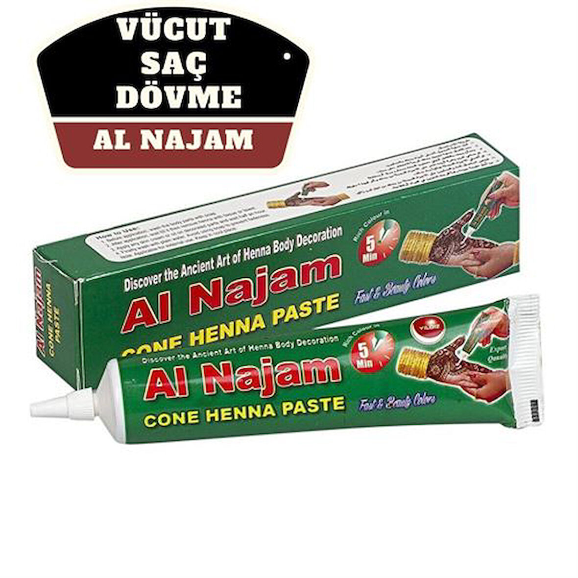 Findit Al Najam Siyah Vücut Saç Dövme Hint Kınası