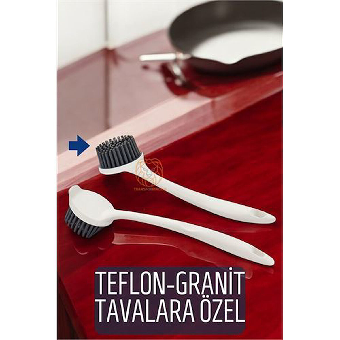 Findit 4 ADET Teflon ve Granit Tava Tencere Fırçası Silikon Teflon Fırçası 330918