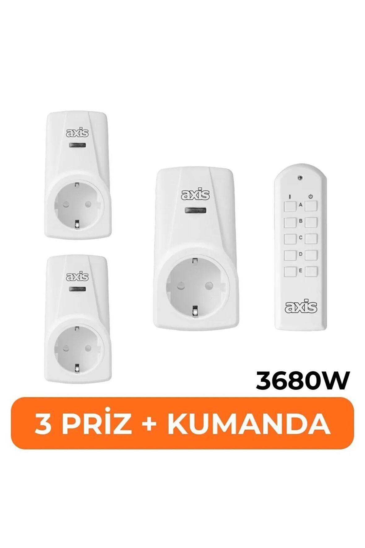 Axis 3'Lü Uzaktan Kumandalı Priz Set 3680 W