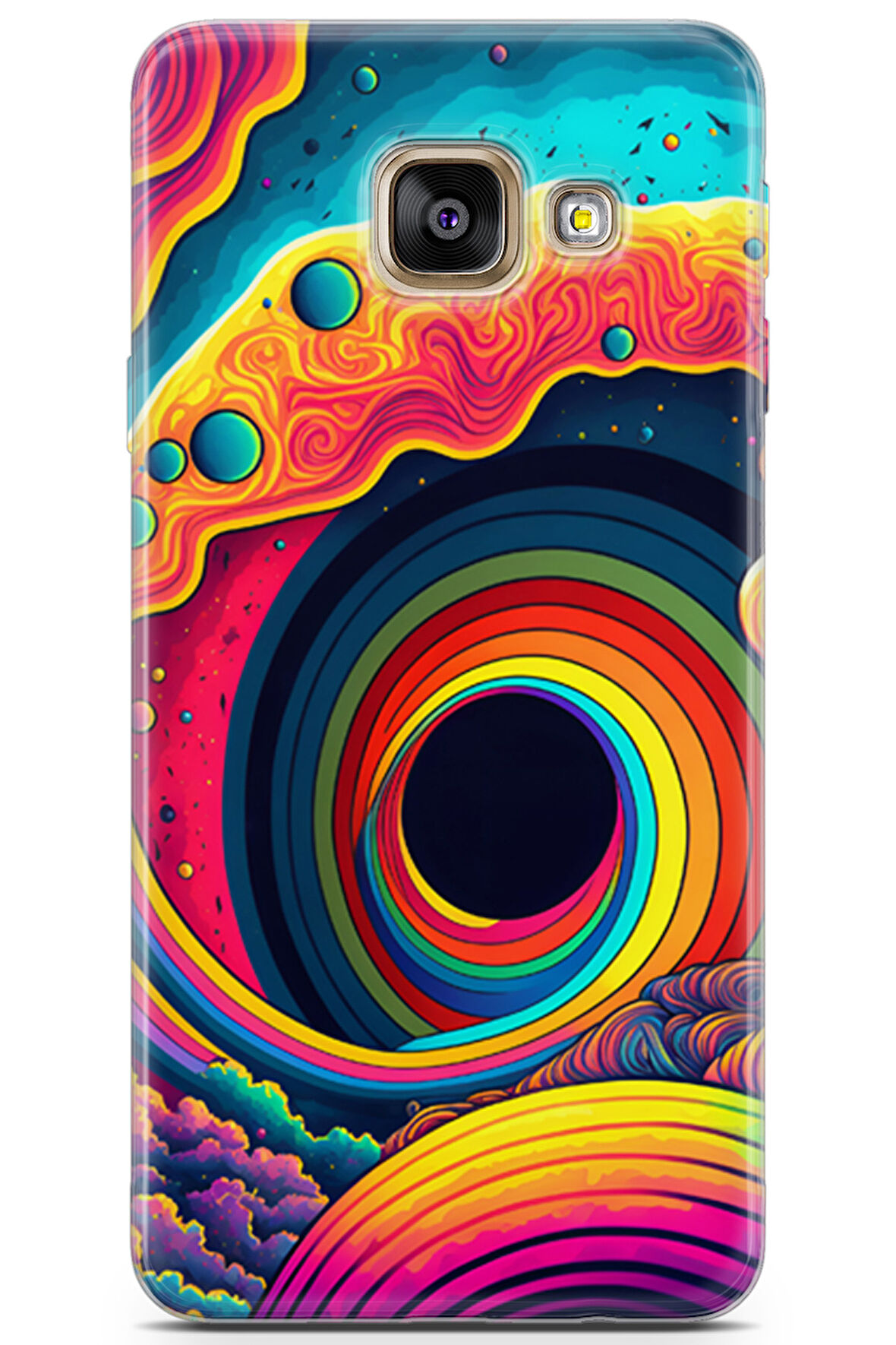 Samsung Galaxy A3 2016 uyumlu Renkler 12 4K Kapak Renk Sarmal Mavi