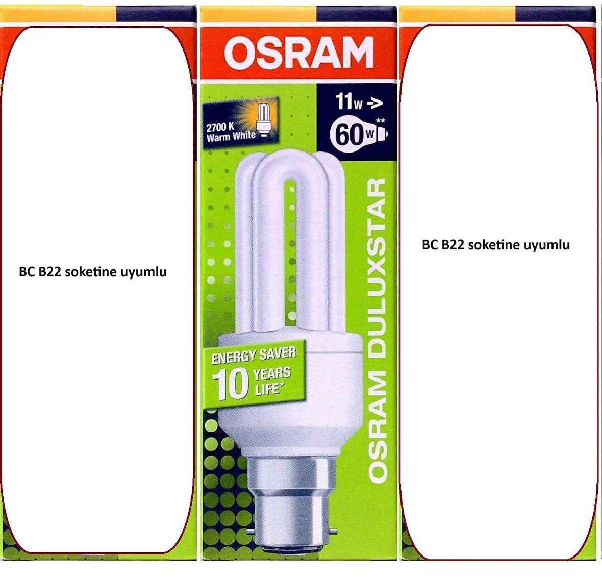 OSRAM DULUXSTAR 11W/827 BC B22 soketine uyumlu TASARRUFLU AMPÜL