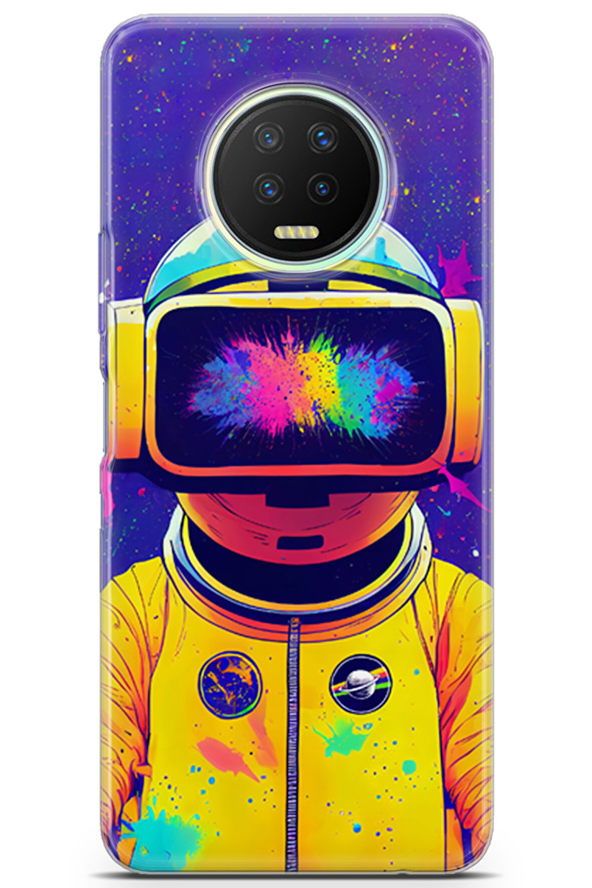 Infinix Note 7 uyumlu Renkler 4 Koruma Sarı Astronot