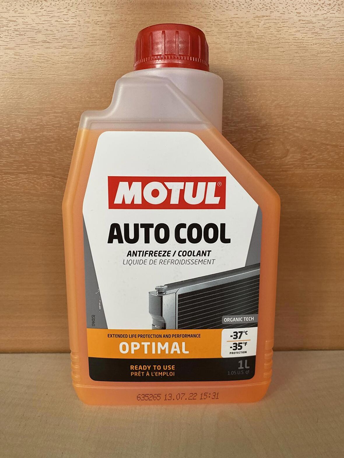 MOTUL AUTO COOL ANTIFREEZE/COOLANT OPTIMAL 1LT