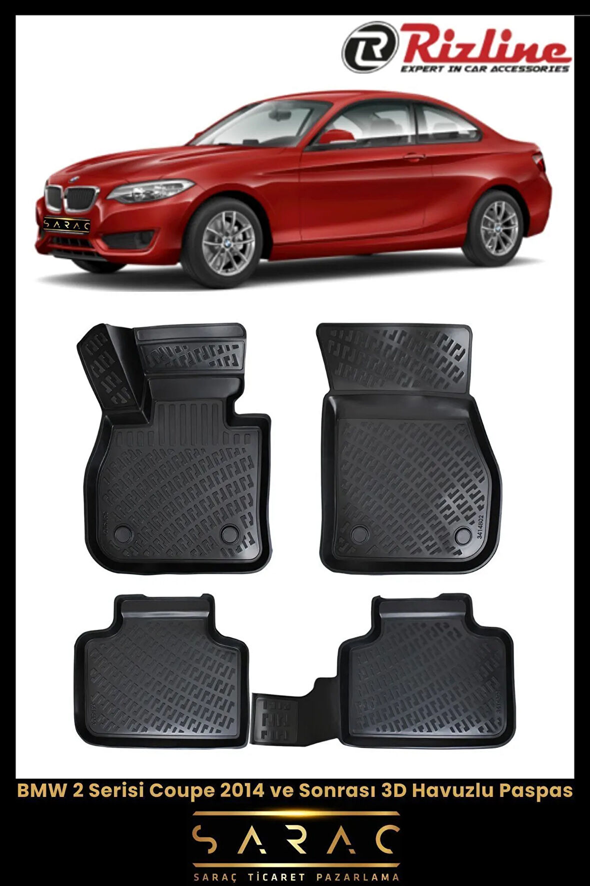 Rizline BMW 2 Serisi Coupe 2021 Model 3D Havuzlu Paspas