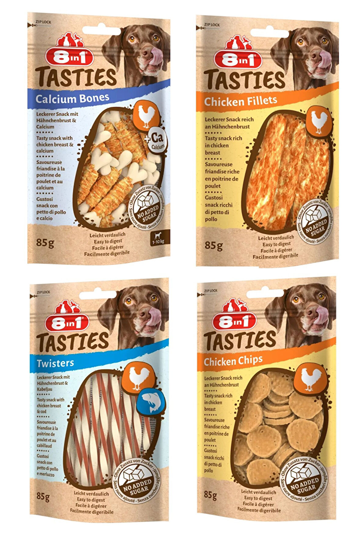 8in1 Tasties 4 Çeşit Karma Köpek Ödülü 85 Gr. X 4 Adet