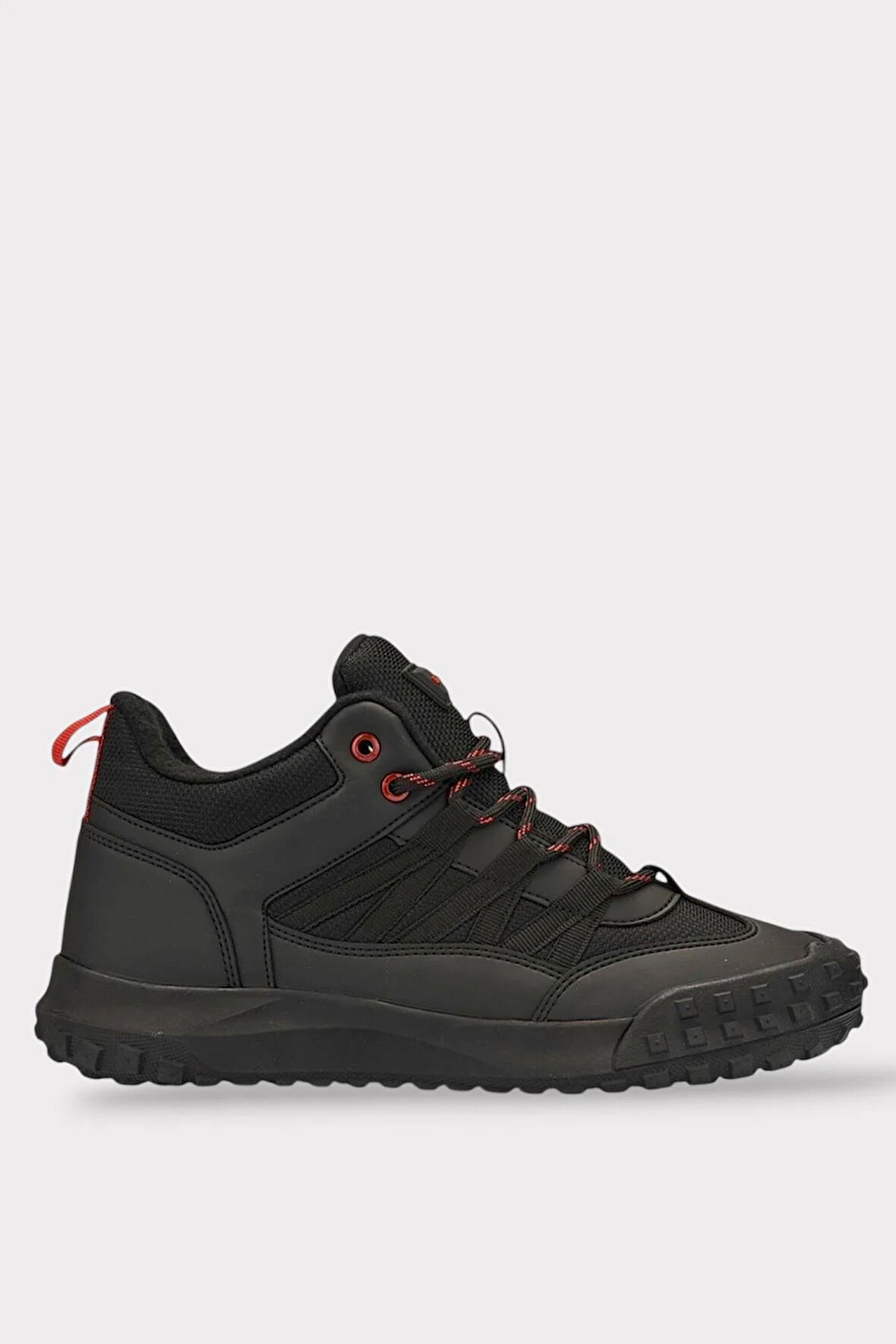 Su ve Soğuğa Dayanıklı Erkek Trekking Outdoor Bot SİYAH - KIRMIZI