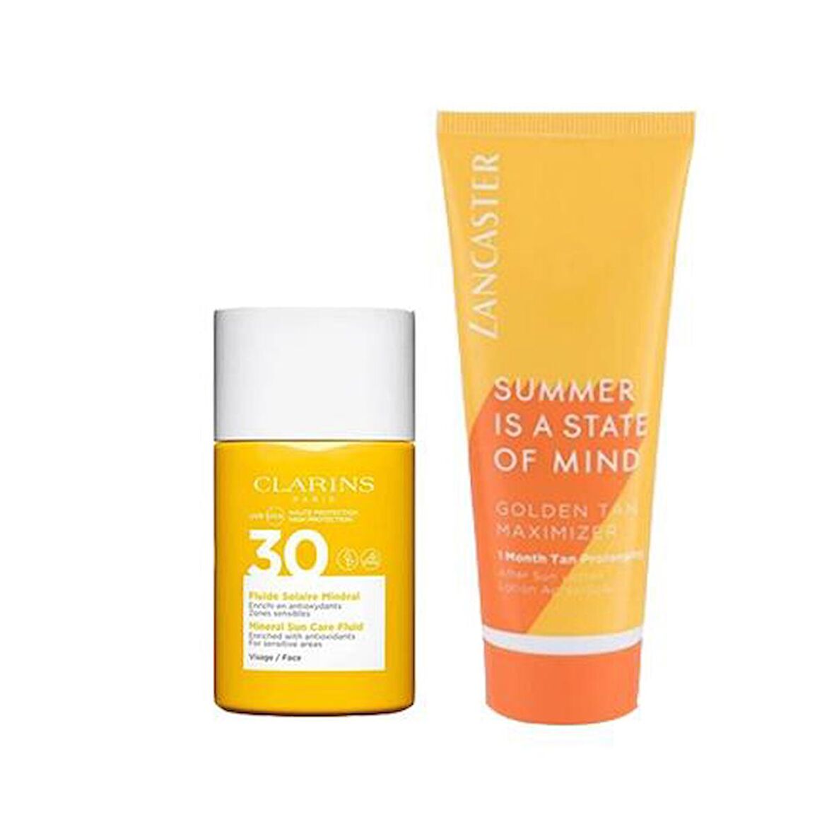 Clarins SPF30 Yüz Güneş Kremi 30ML+Lancaster Güneş Sonrası Losyon 75ML  2li Set