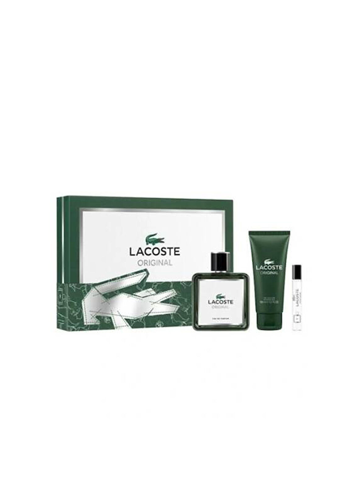 Lacoste Original Parfum 100 Ml + Shower Gel 100 Ml + Parfum 7,5 Ml