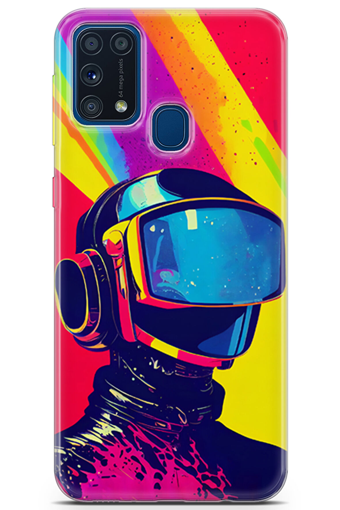 Samsung Galaxy M31 uyumlu Renkler 9 HD Tasarım Kulaklık Maske