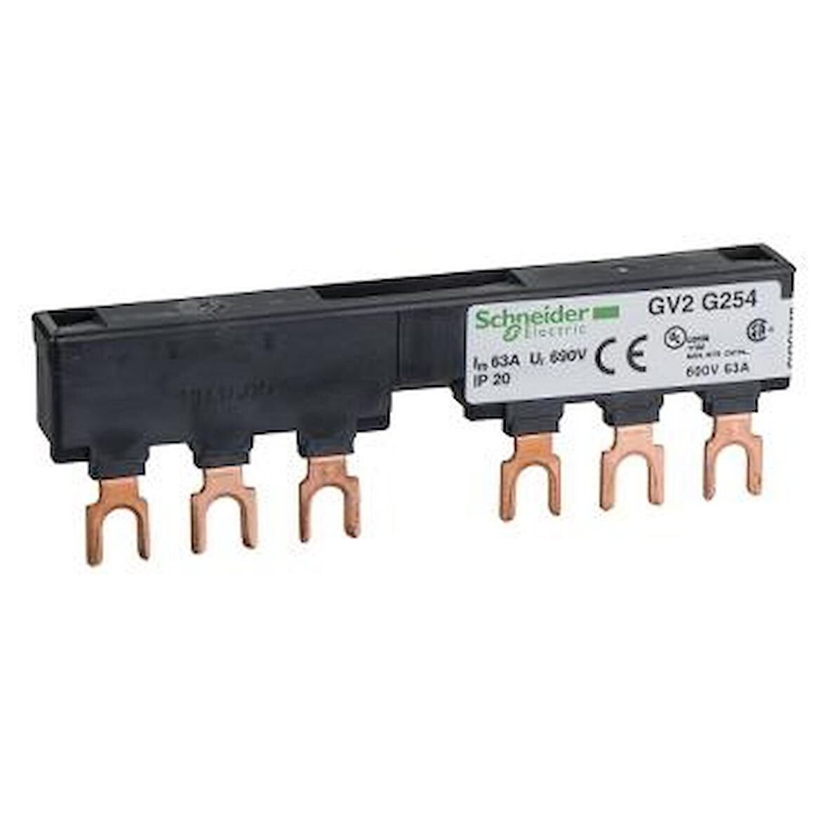 GV2G254 TeSys GV2, TeSys D ve K ve U - Comb busbar - 63 A - 2 tap-off - 54 mm aralık