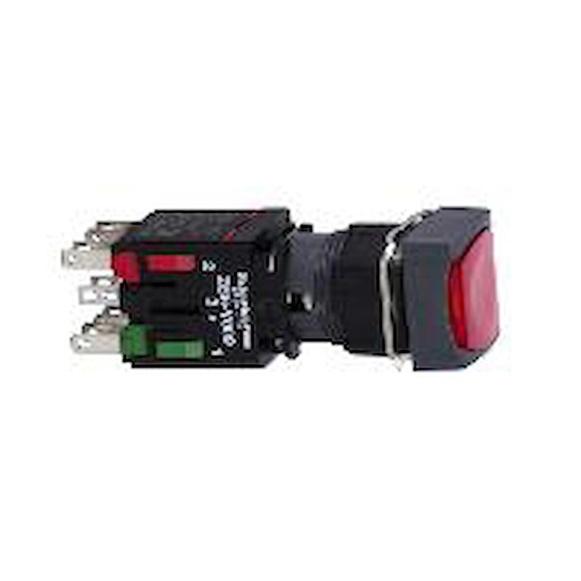 XB6CF4B2B, kırmızı kare sıva altı eksiksiz Buton Ø16 mandallama 1NK 12...24V