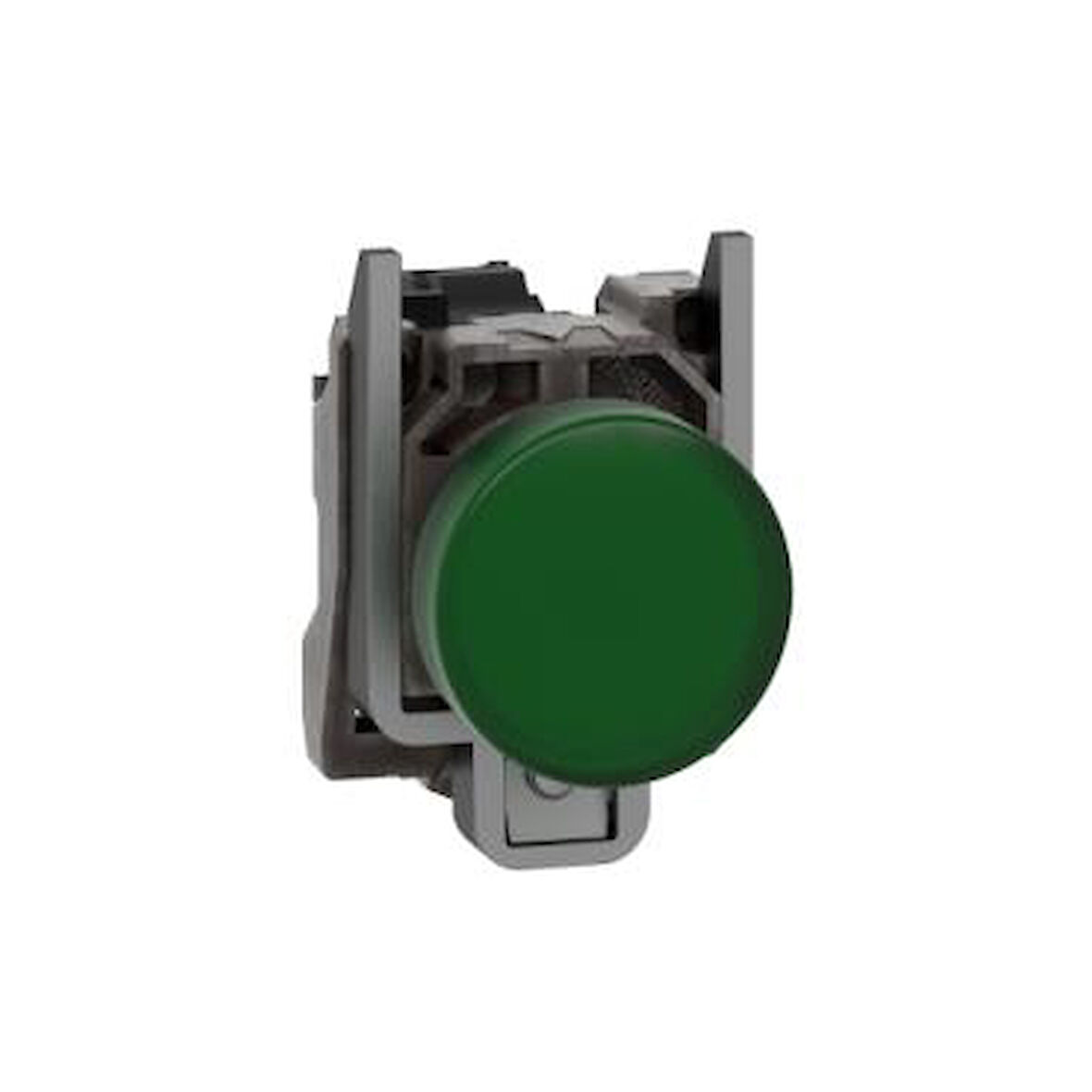 Schneider Electric XB4BVG3, Işıklı Buton, Harmony XB4, gri plastik, yeşil, 22 mm, entegre LED, düz lens, 110–120 V AC