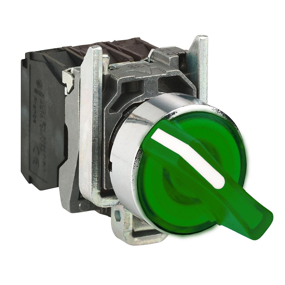 Schneider XB4BK133B5 Işıklı Yeşil Mandal Buton