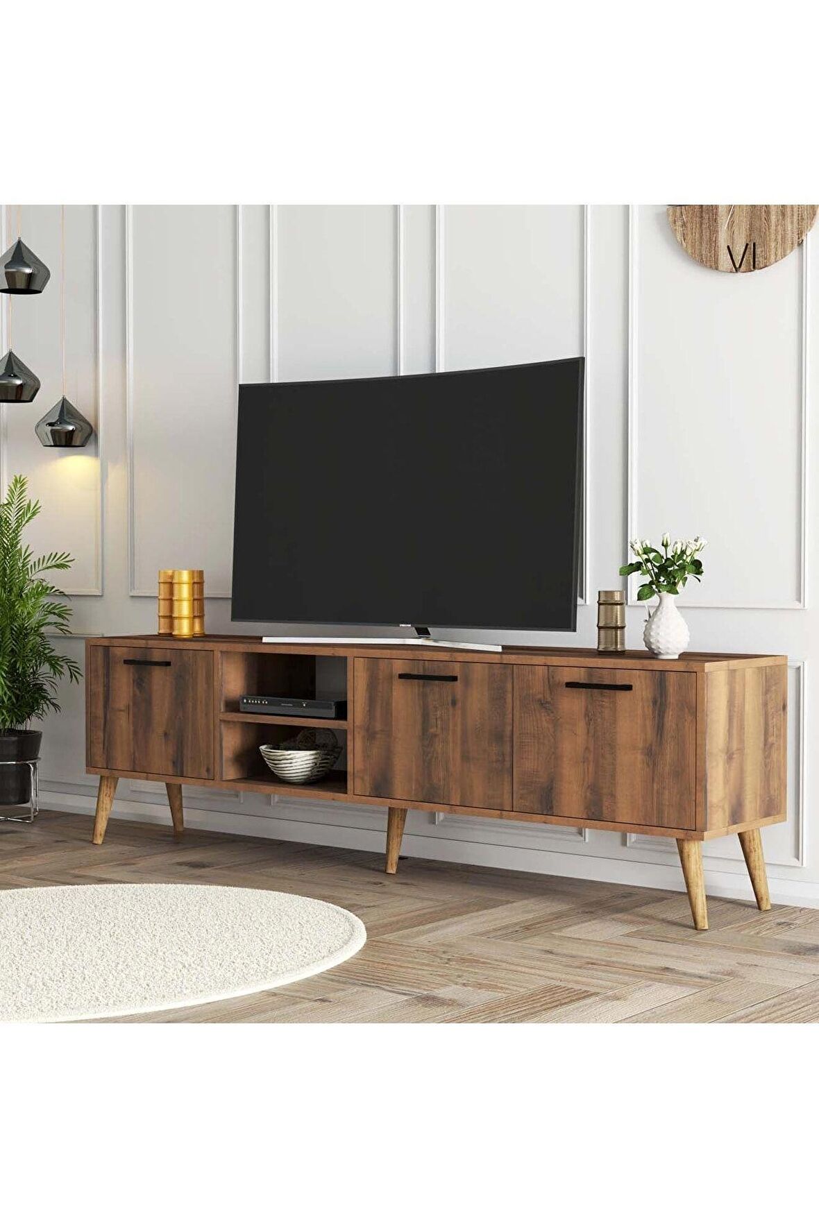 Exxen 180 Cm (Ahşap Ayaklı) Tv Ünitesi Hat Rengi 1583