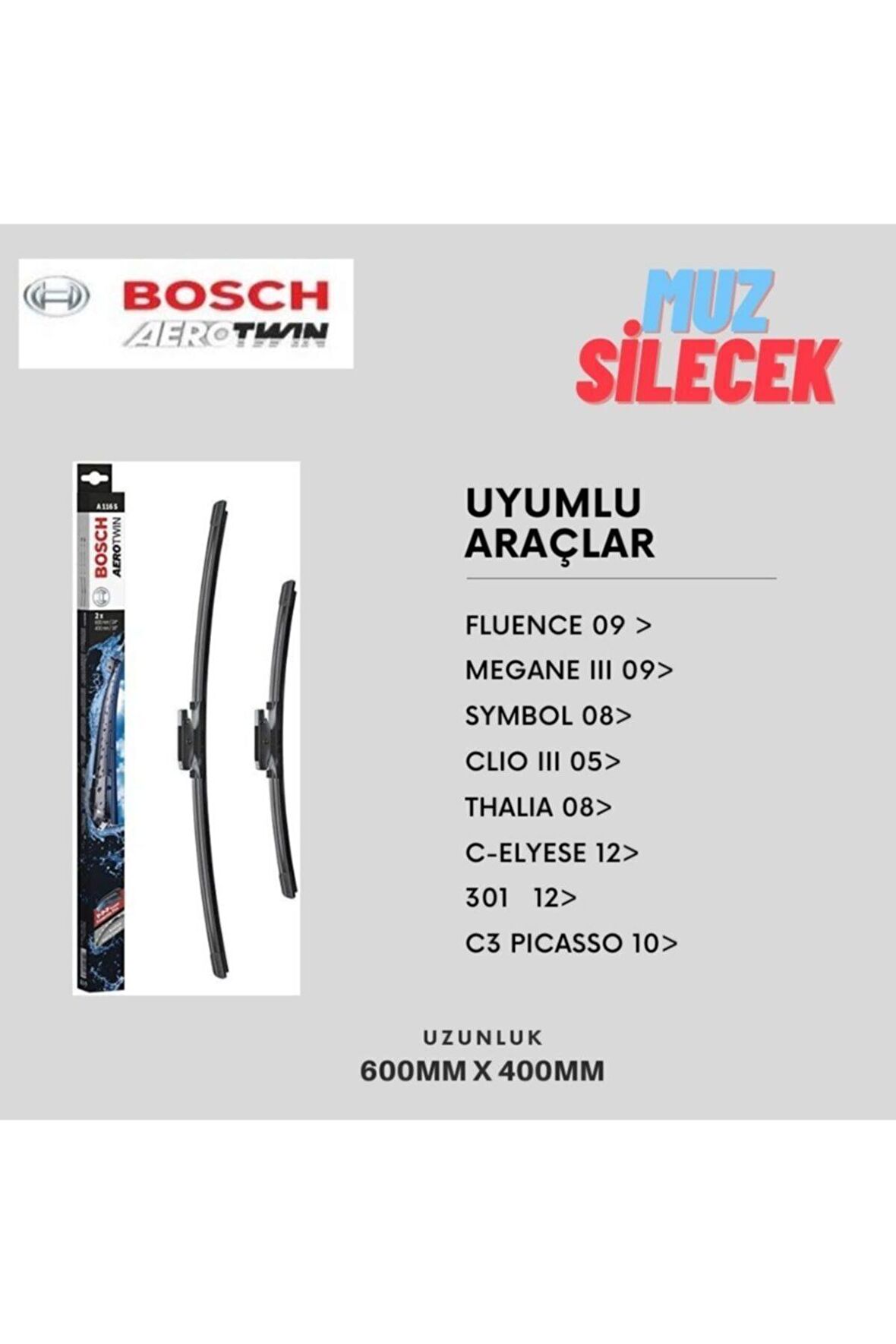 Aerotwın Muz Tıpı Sılecek Takımı Fluence 2010- /megane3 2010-/clıo3 2007-/c Elyese/301 2013-