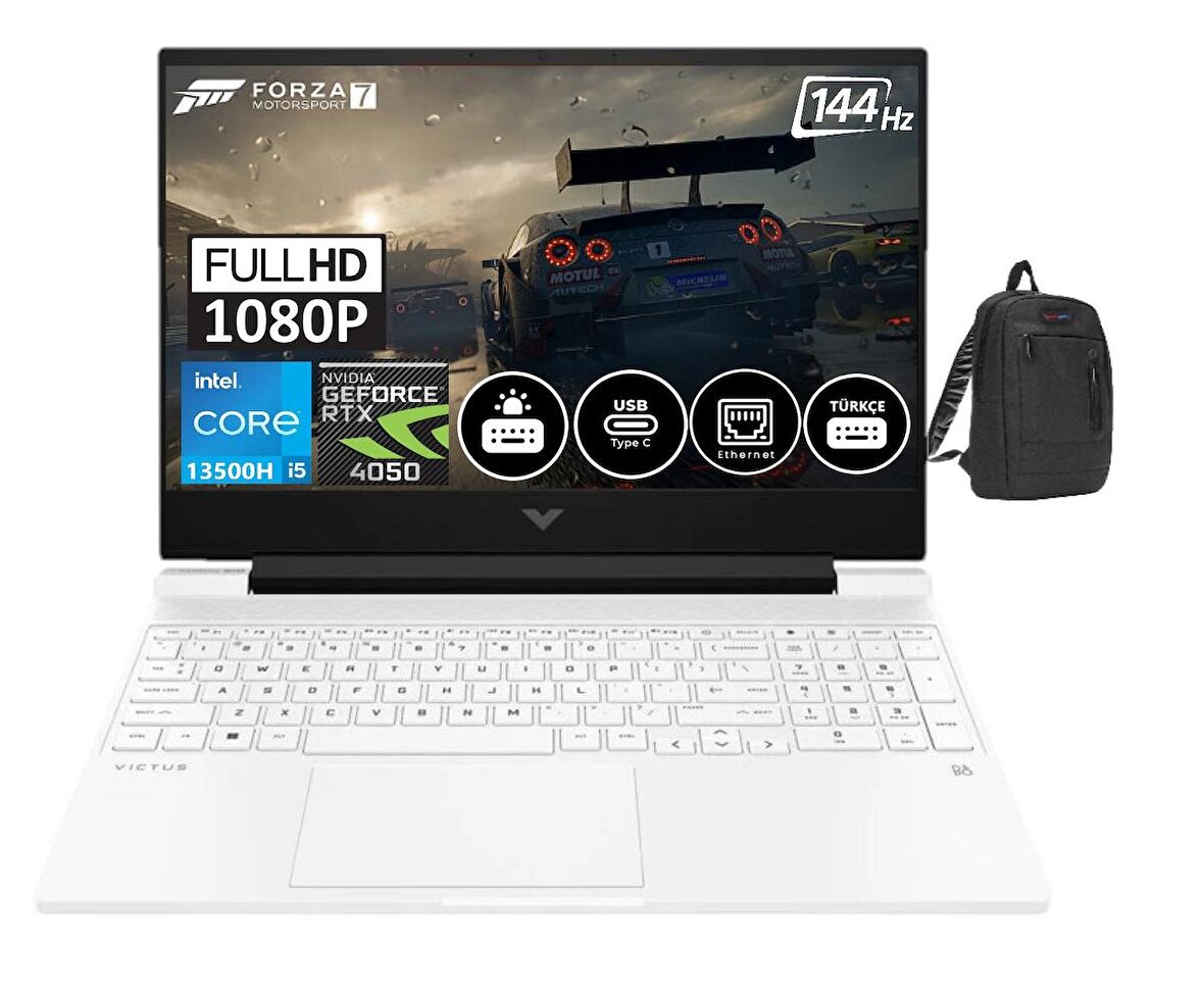 HP Victus Gaming 15-FA1035NT 13.Nesil i5-13500H 16GB 1tb SSD 6GB RTX4050 15.6 Inç FHD 144 Hz Windows11Home Taşınabilir Bilgisayar HP7N9V4EA11+ZettaÇanta