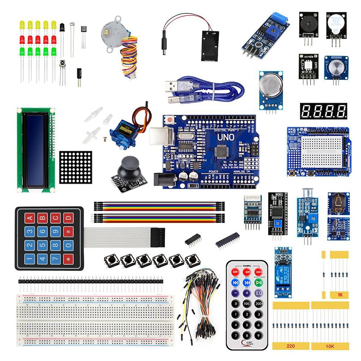 Arduino UNO R3 Ultimate Başlangıç Seti 101 Parça (Kutu İle Birlikte)