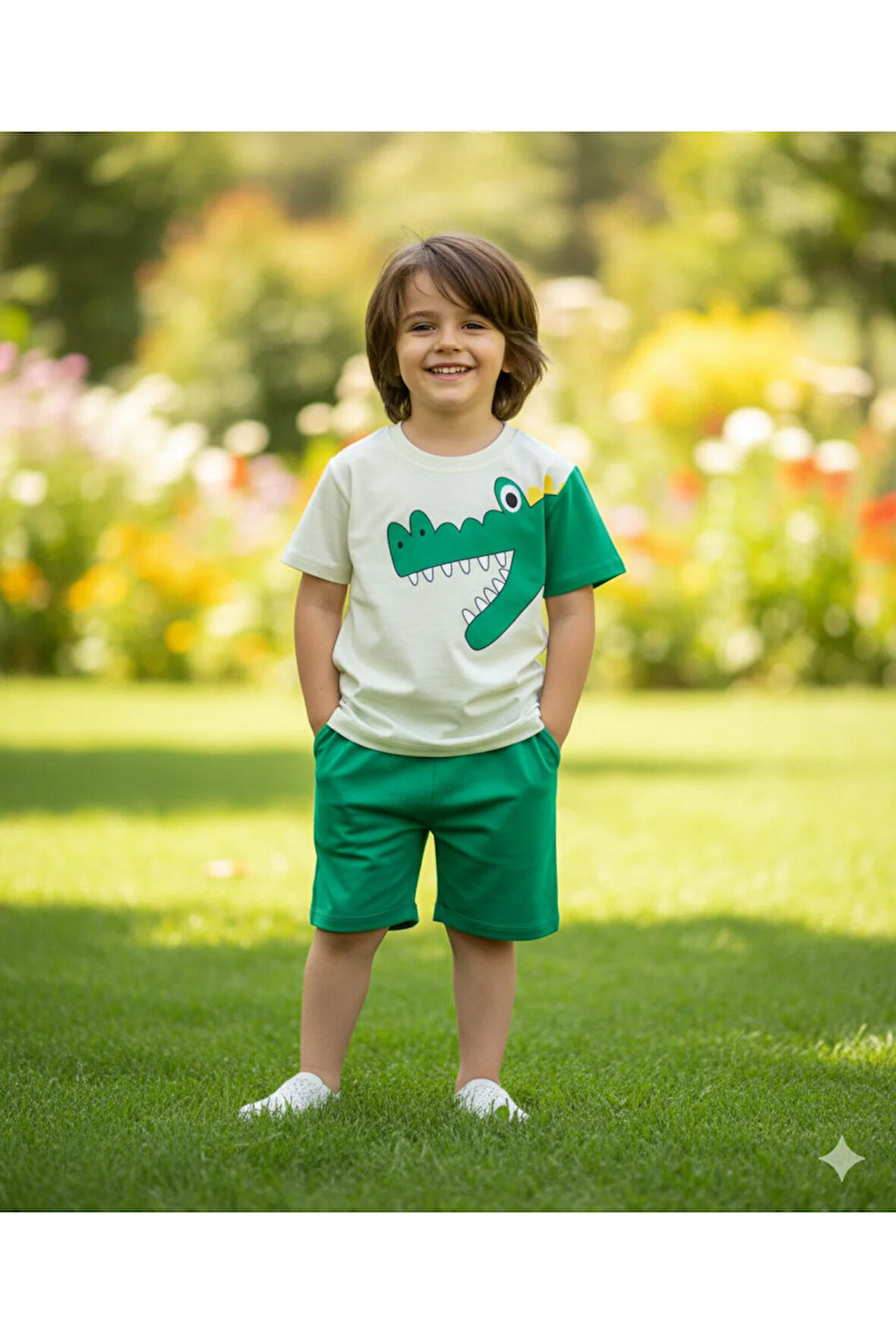 Erkek Çocuk Şortlu Takım, Timsahlı